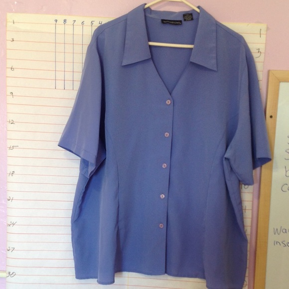 IMPRESSIONS women's V neck blouse sz 24 Purple - Picture 1 of 6